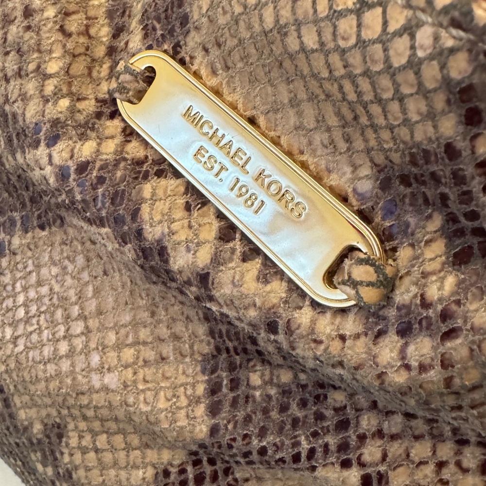 Michael Kors Hobo Python Embossed Leather Chain L… - image 4